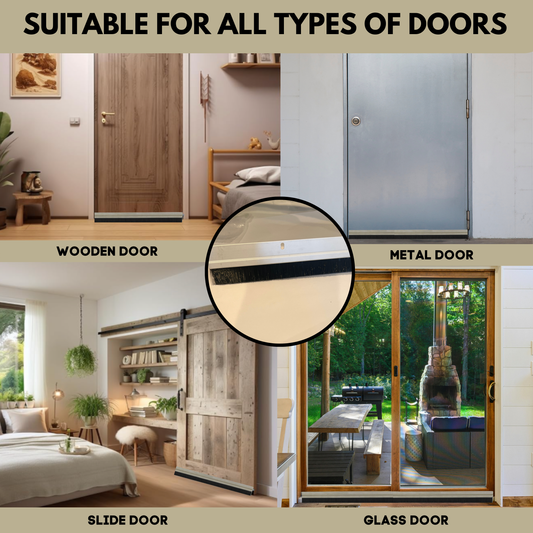 KC Hardware Door Brush Sweep | Door Brush Seal for Interior and Exterior Door Bottoms | 36 Inch | Silver Aluminum Plate 7/8 Inch