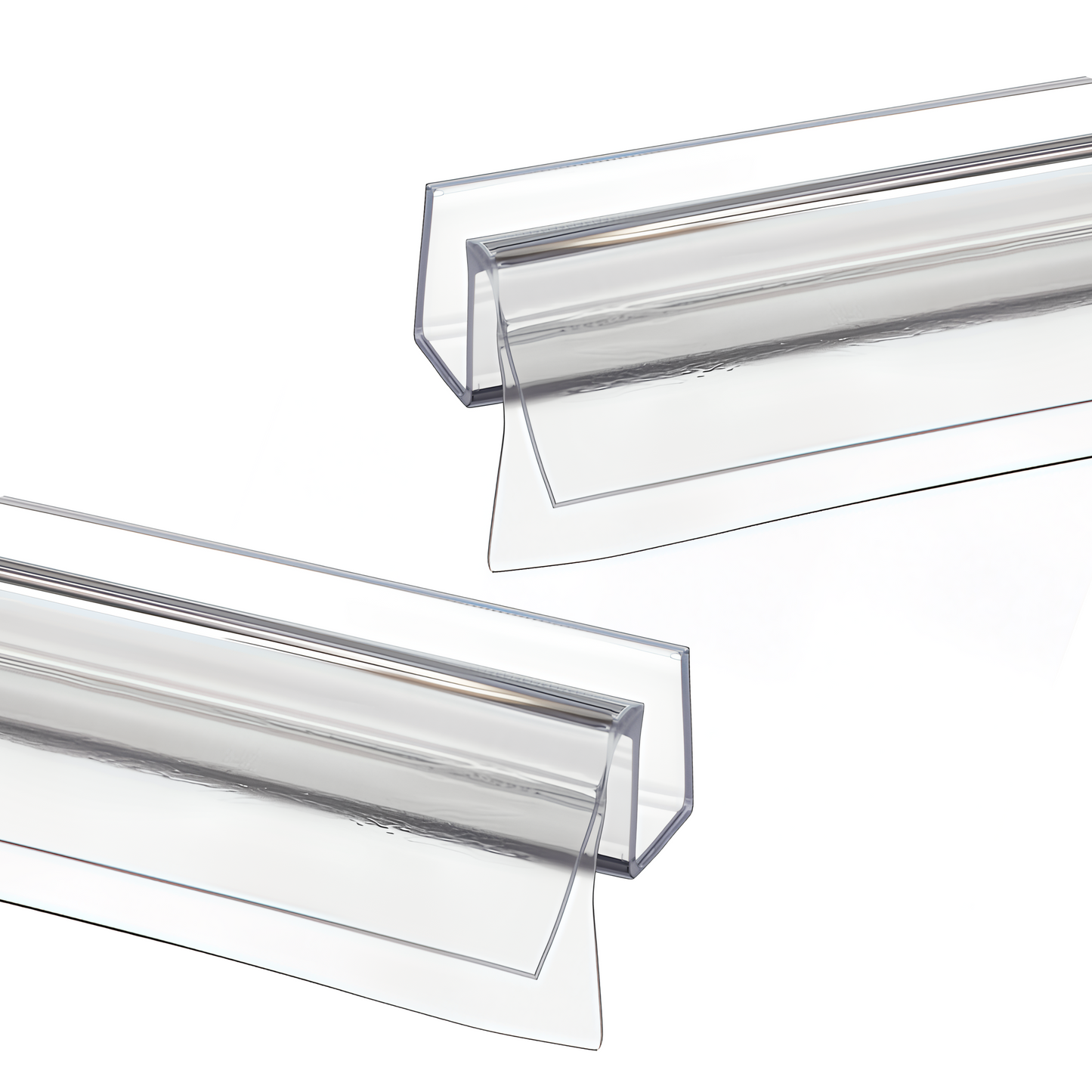 KC Clear Premium Bottom Wipe with Drip Rail & Offset Flexible Fin for 3/8" Glass - 36" Length