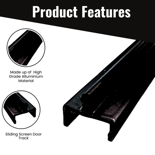 KC Hardware Black Aluminum Sliding Screen Door Bottom Track, Patio Door Track Replacement, Sliding Door Track Repair- 72" Length