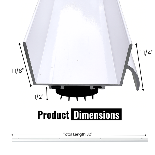 Aluminum U-Shaped Door Bottom Sweep with Drip Cap, 1 3/4" Width
