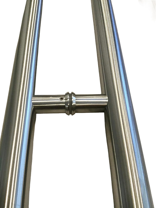 KC Hardware Stainless Steel H Pull Door Handles Double Sided 48" Chrome Nickel