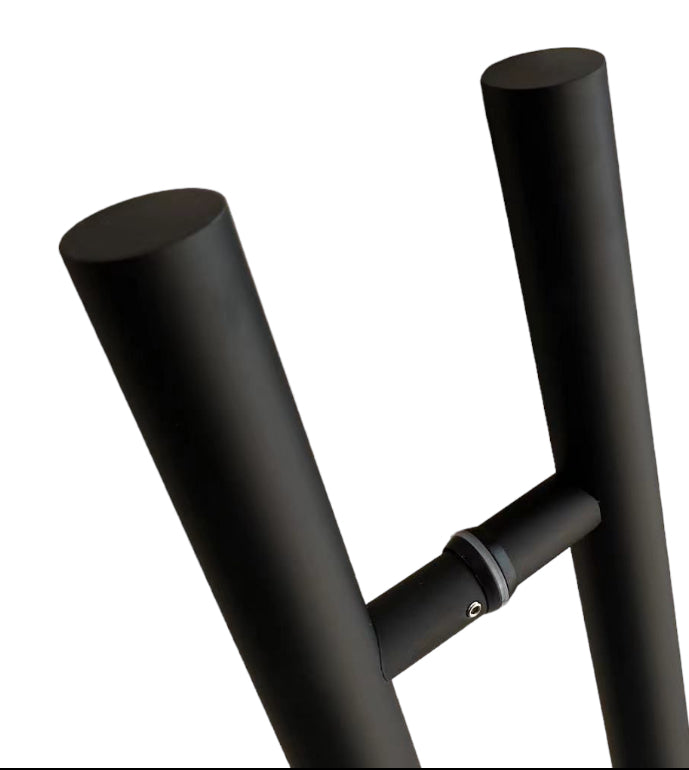 Matte Black Stainless Steel H-Shaped Push Pull Door Handles, 24 in