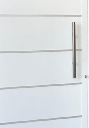 Stainless Steel Round H-Shaped Push Pull Door Handles, Double Sided Door Pulls, Commercial Pull Door Handle for Sliding Doors and Entry Glass Doors- 24 Inch (Brush Nickel Satin Finish)