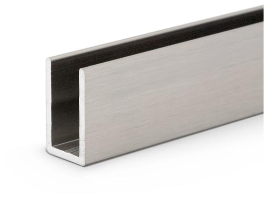 KC Hardware U-Channel for 3/8 in Shower Glass Polished Nickel 72 in