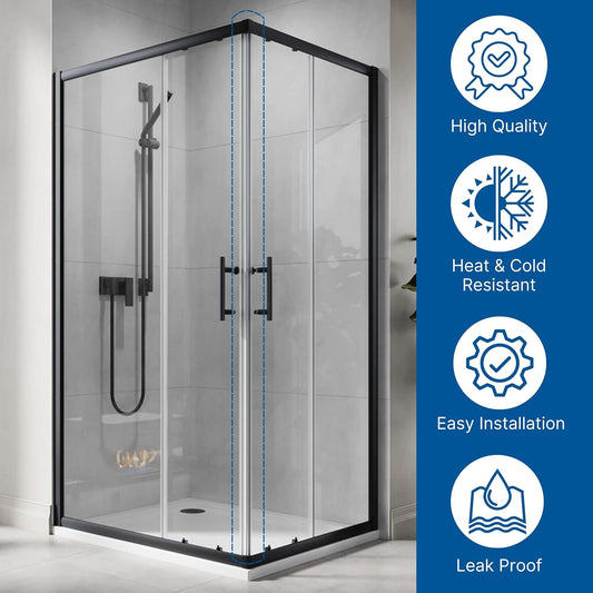 Set of 2 Magnetic Shower Door Seal for 3/8 in Glass Doors 90 Deg