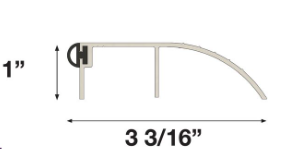 KC Hardware 3-5/16 in. X 1 in. High Profile Aluminum and Vinyl Outswing Door Threshold Strip for Exterior Doors and Doorways - 48 Inch, Silver, Mill Finish, KCSTHS364872