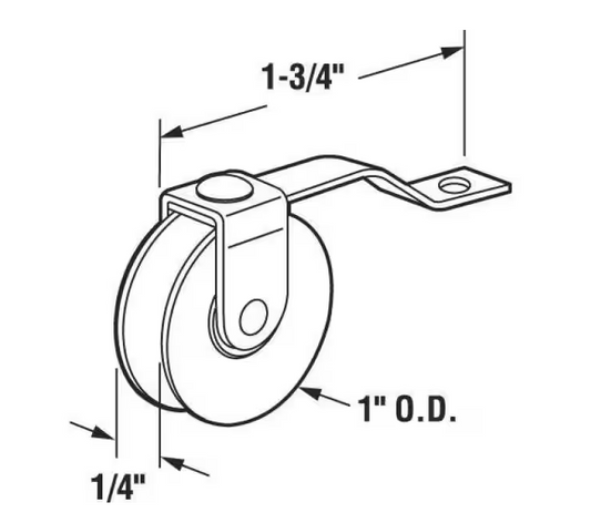 KC Hardware Stainless Steel Screen Door Tension Spring with Roller, Sliding Door Rollers, Tension Spring Wheels for Academy Doors and Sliding Screen Doors- 1" Diameter- Pack of 2