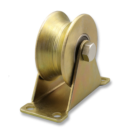 2 in Stainless Steel V-Groove Gate Wheel Pulley with Bracket, 4 Pack