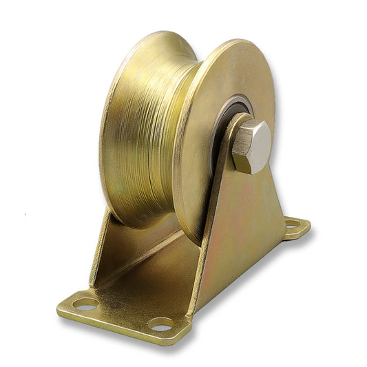 2 in Stainless Steel V-Groove Gate Wheel Pulley with Bracket, 4 Pack