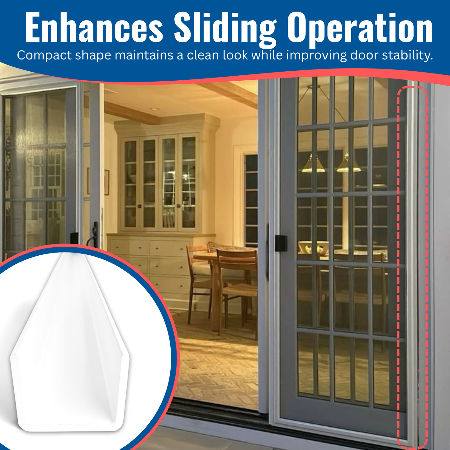 KC Hardware Aluminum Side U Channel Frame 5/8" Wide x 1/2" Tall for Sliding Screen Door, Weather Resistant Sliding Screen Patio Door Channel - White, 95" (Pack of 1)