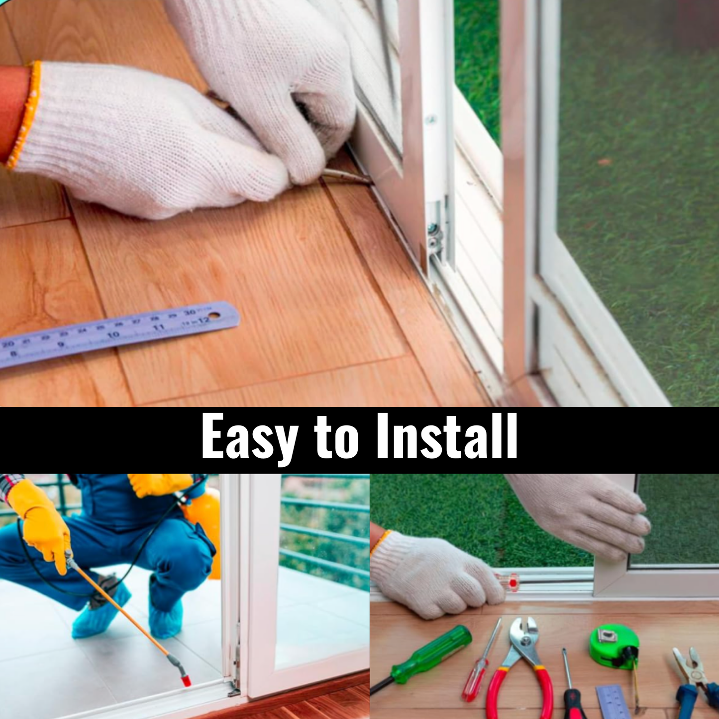 KC Hardware White Aluminium Sliding Screen Door Bottom Track, Patio Door Track Replacement, Sliding Door Track Repair- 72" Length.