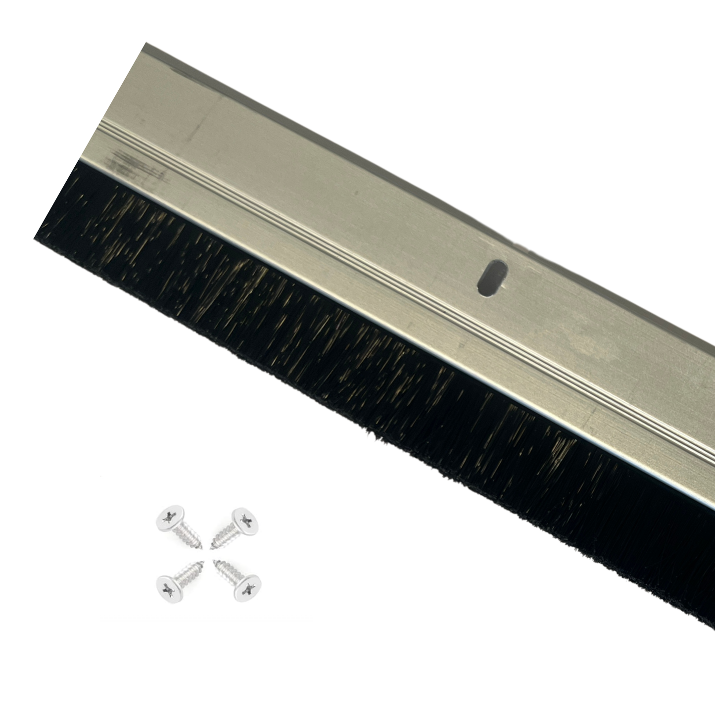 KC Hardware Door Brush Sweep | Door Brush Seal for Interior and Exterior Door Bottoms | 36 Inch | Silver Aluminum Plate 7/8 Inch