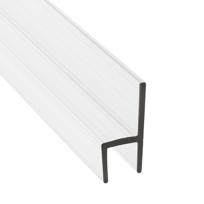 CBW Frameless Shower Door Side Seal Strip H-Type 180 Degree 72'' Length, Clear (1/2'' Glass)