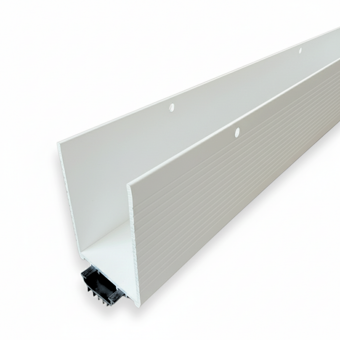 36 In White Aluminum U-Shaped Storm Door Bottom Sweep with Rubber Seal