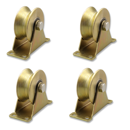 KC Hardware Stainless Steel U-Groove Wheel Pulley, Sliding Gate Rollers with Brackets, Rolling Gate Wheels, Heavy Duty Rigid Rollers for Inverted Track- 2 Inch, Load Capacity 660 LB