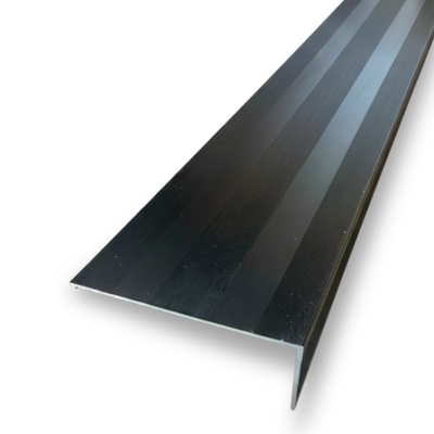 Aluminum Stair Nosing Edge Protector, Black, 2-3/4" x 1-1/2" x 36"