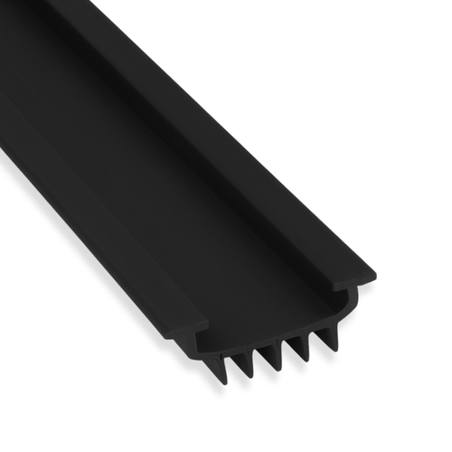 48 in Black U-Shaped Rubber Door Bottom Sweep