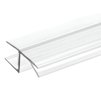 KC Hardware 95 Inch Frameless Shower Door Side Seal Strip, Door H-Jamb with Vinyl Insert (180 Degree) for 3/8 Inch (8-10mm) Thick Glass, Water Guard That Prevents leaks, Ultra Clear