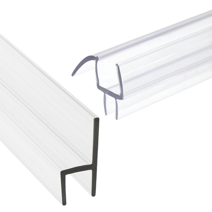 Frameless Shower Door Kit Side H 72'' + Bottom Seals Strips with Drip Rail 40''- Ultimate Kit for Shower Leaks (1/4'' Thickness (6mm)) Clear