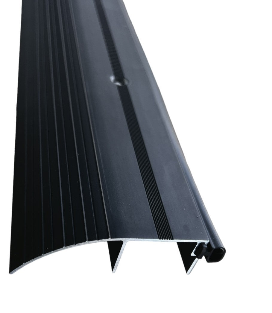 KC Hardware 3-5/16 in. X 1 in. High Profile Black Aluminum and Vinyl Outswing Door Threshold Strip for Exterior Doors and Doorways - 72 Inch, Black, KCS-012224