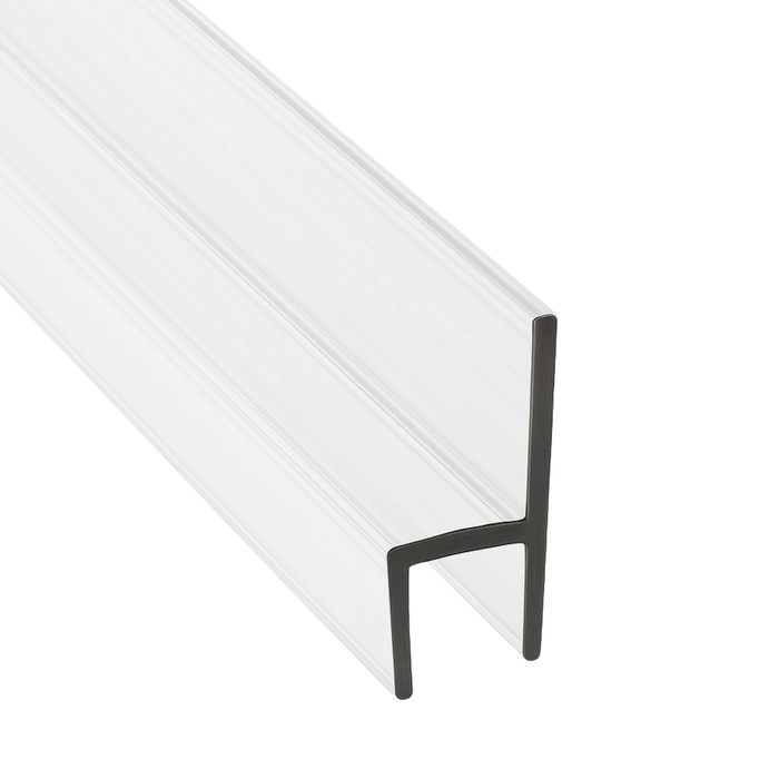 Clear PVC H-Type Shower Door Side Seal for 3/8" Glass, 72"/85"