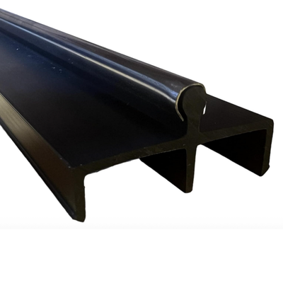 Vinyl Sliding Door Track w/ Stainless Steel Cover - Black, 72-96"