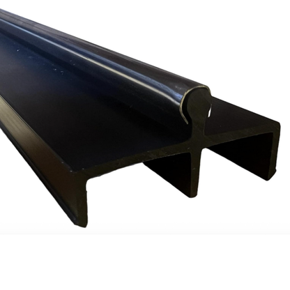 KC Hardware Premium Black Vinyl Sliding Door Track with Stainless Steel Cover - Ideal for Glass and Screen Doors, Home Improvement and Patio.