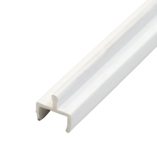 White Vinyl Sliding Door Track, 7/16 in Channel - 48 in, 72 in, 96 in