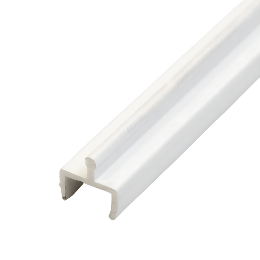 White Vinyl Sliding Door Track, 7/16 in Channel - 48 in, 72 in, 96 in