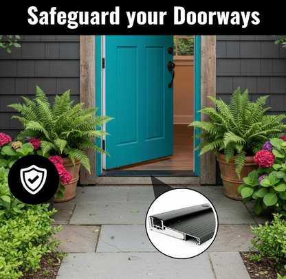 32", 36", 60" & 72" Black Adjustable Aluminum Door Threshold with Hidden Screws