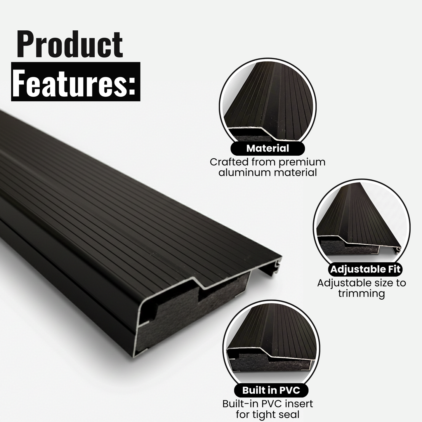Aluminum Threshold Extension, Heavy-Duty Door Threshold Extender for Existing Threshold
