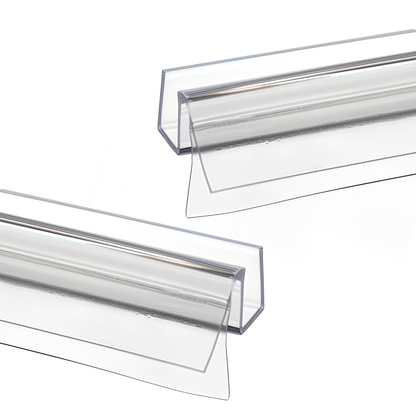 KC Clear Premium Bottom Wipe with Drip Rail & Offset Flexible Fin for 3/8" Glass - 36" Length