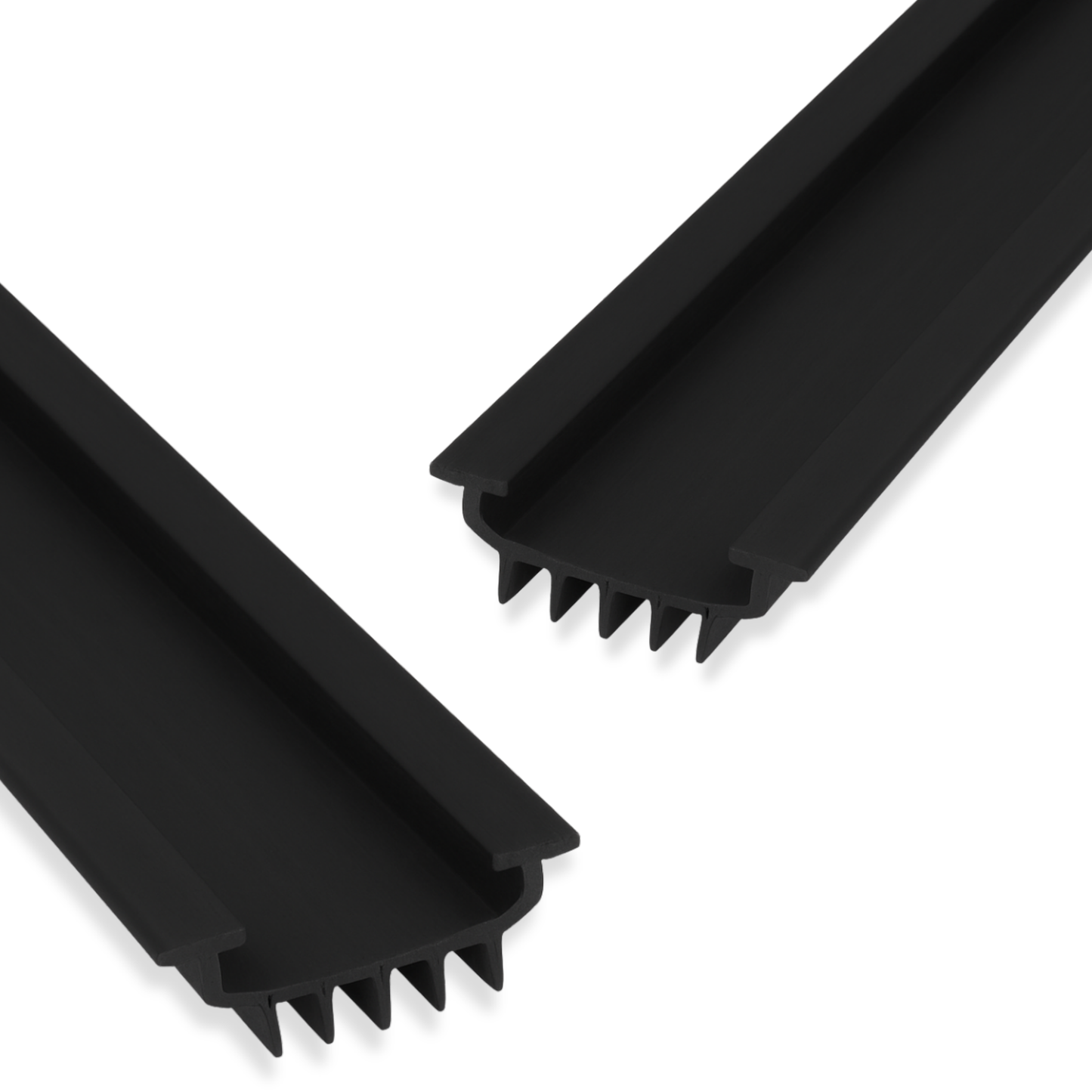 KC Hardware U Shaped Rubber Door Bottom Sweep| Weather Stripping Door Seal Bottom for Front Door Bottom| Under Door Seal for Exterior Doors| Black- 48 Inch