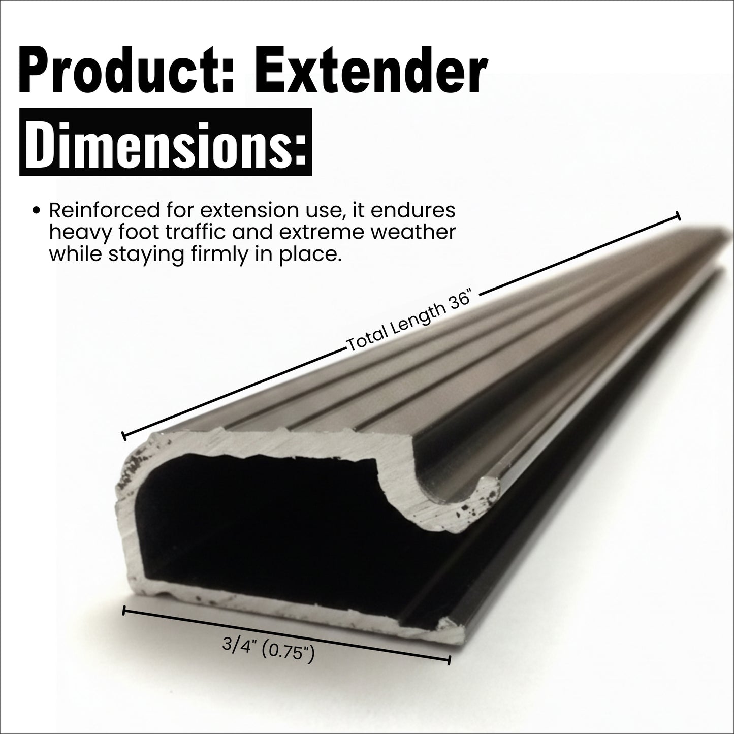 Aluminum Threshold Extension, Heavy-Duty Door Threshold Extender for Existing Threshold