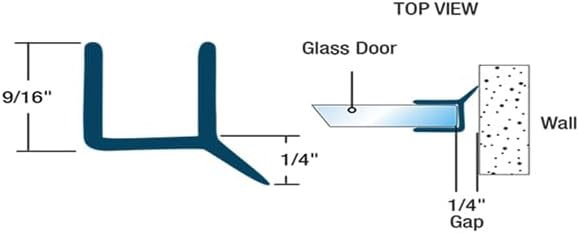 Black PVC Shower Door Bottom Seal & Wipe – Leak Guard for Glass Thickness - 95 Inches