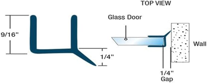 Clear PVC Shower Door Side Seal & Wipe – Leak Guard for Glass - 95 Inch