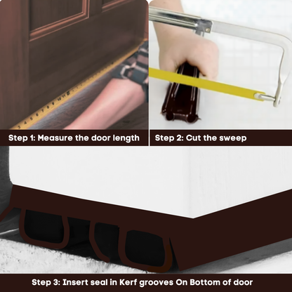 KC Hardware Vinyl Door Bottom Sweep with Notched Kerfs, Weather Stripping Seal, Under Door Seal for Front and Exterior Doors, 7/8" Width, Dark Brown (36 Inch)