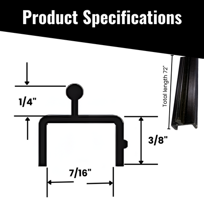 KC Hardware Black Aluminum Sliding Screen Door Bottom Track, Patio Door Track Replacement, Sliding Door Track Repair- 72" Length