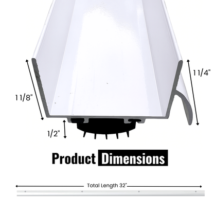 Aluminum U-Shaped Door Bottom Sweep with Drip Cap, 1 3/4" Width