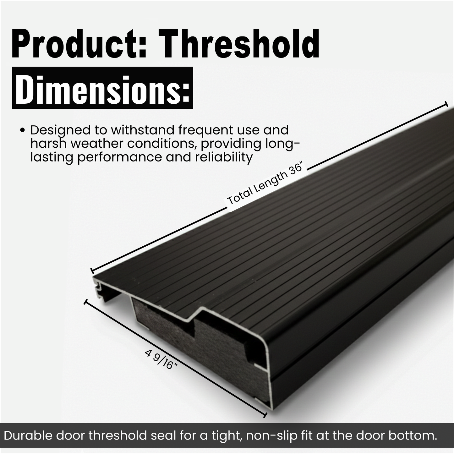 Aluminum Threshold, Heavy-Duty Door