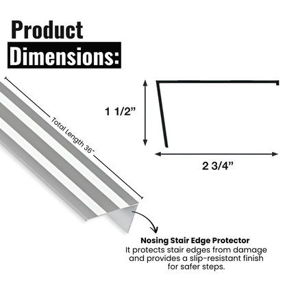 KC Hardware 2-3/4" X 1-1/2" SILL Nosing Aluminum Stair Nosing Stair Edge Protector - Mill 36" length.