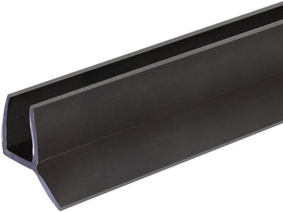 Black PVC Shower Door Bottom Seal & Wipe – Leak Guard for Glass Thickness - 95 Inches