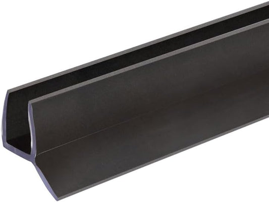 Black PVC Shower Door Bottom Seal & Wipe – Leak Guard for Glass Thickness - 95 Inches