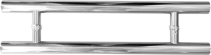 KC Hardware Stainless Steel Round H Shaped Push Pull Door Handles, Double Sided Door Pulls, Commercial Pull Door Handle for Sliding Doors and Entry Glass Doors - Chrome Nickle-48 Inch