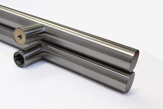 KC Hardware Modern Contemporary 48 inches Round Bar Shape Ladder Stainless-Steel Door Handle Pull Bar Shower Entry Exterior Interior Stainless-Steel Matte Black Finish