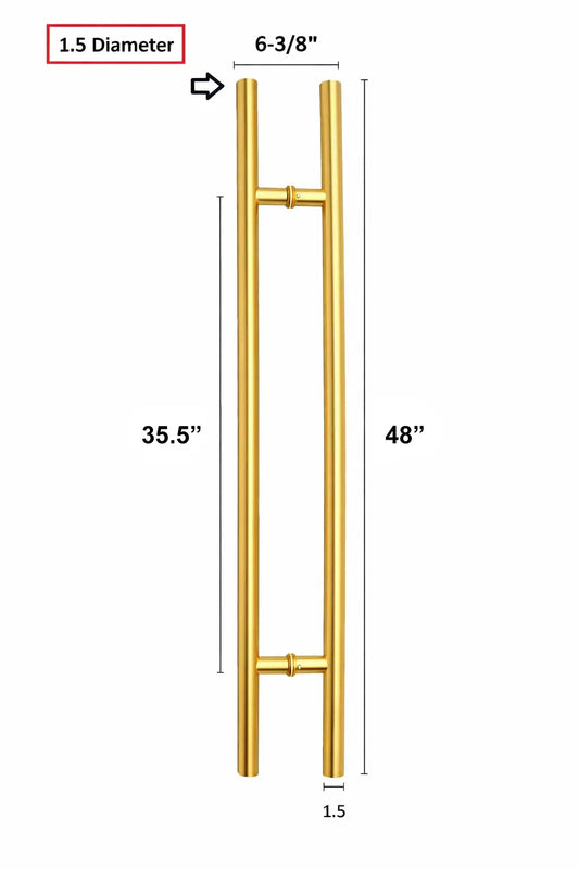 48" Gold Stainless Steel H-Shape Push/Pull Door Handle