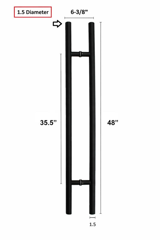 48" Matte Black Stainless Steel Ladder Pull Door Handle Set