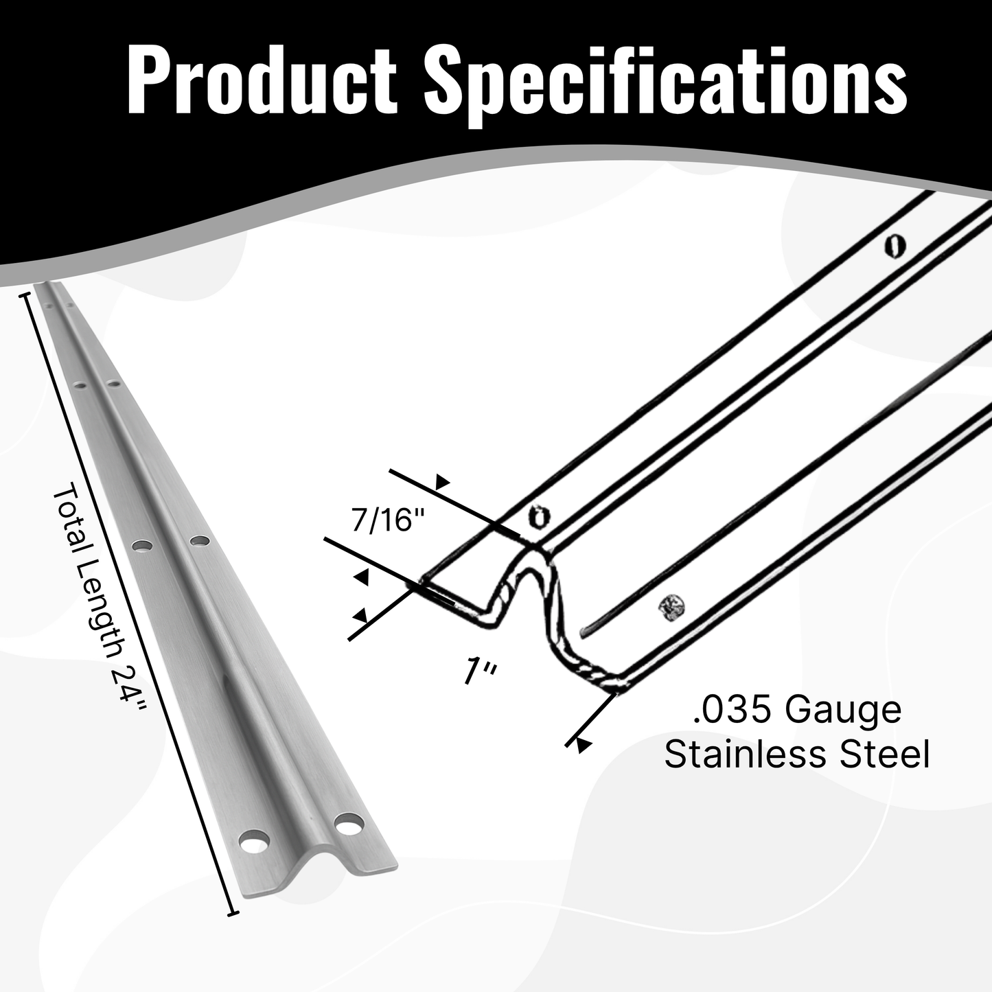 KC Hardware Stainless Steel Sliding Glass Door Screw Down Track, Inverted V Bottom Track for Sliding Screen Doors- Satin Anodized