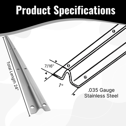 KC Hardware Stainless Steel Sliding Glass Door Screw Down Track, Inverted V Bottom Track for Sliding Screen Doors- Satin Anodized
