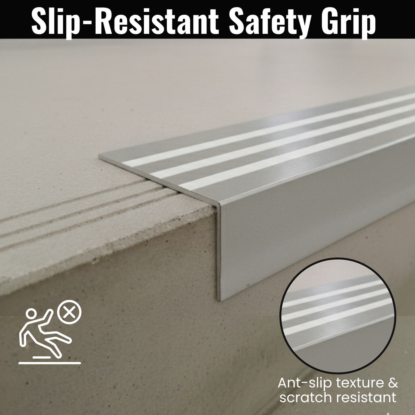 Mill Aluminum Stair Nosing 36" length – Heavy-Duty Stair Edge Protector, Non-Slip Stair Nose Molding, Scratch-Resistant Stair Sill Trim for Safety & Durability.
